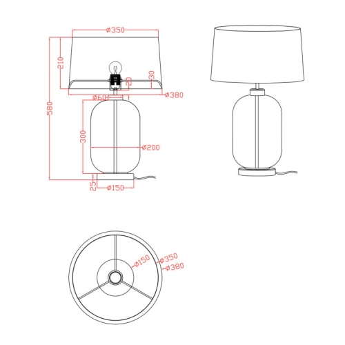 Lampa stołowa AMUR niebieska 1x60W E27 Light Prestige