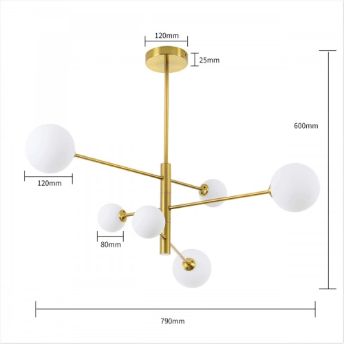 Lampa wisząca DORADO złota 6x40W G9 Light Prestige