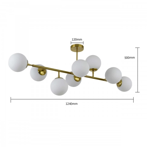 Lampa wisząca DORADO złota 8x40W E14 Light Prestige