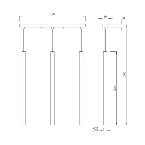 Lampa wisząca LUNGO złota 3x5W G9 Light Prestige