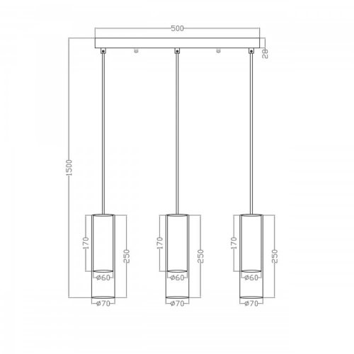 Lampa wisząca MANACOR czarna 3x50W GU10 Light Prestige