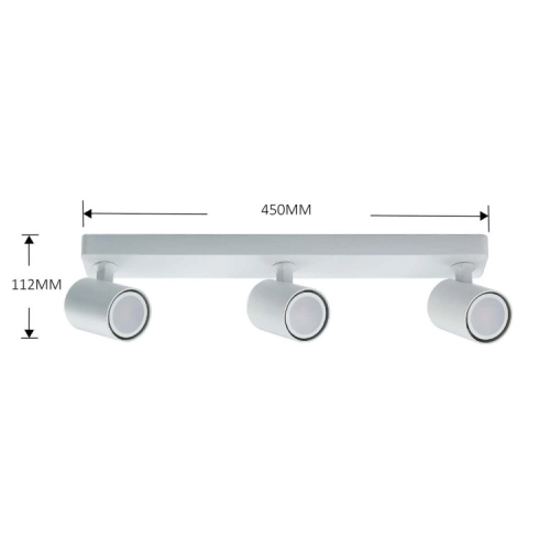 Lampa podsufitowa SNOW biała 3x50W GU10 Light Prestige