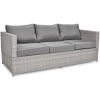 Sofa ogrodowa z technorattanu 3-osobowa MALAGA - szara