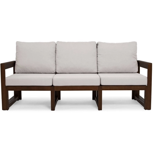 Sofa ogrodowa modułowa 3-osobowa MALTA - ciemny brąz/szary