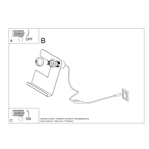 Lampa biurkowa INCLINE biała 1x60W E27 Sollux Lighting