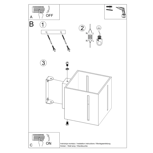 Kinkiet PIXAR czarny 1x40W G9 Sollux Lighting