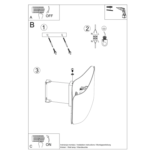 Kinkiet TILA 30 czarny 1x40W G9 Sollux Lighting