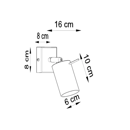 Kinkiet RING biały z włącznikiem 1x40W GU10 Sollux Lighting