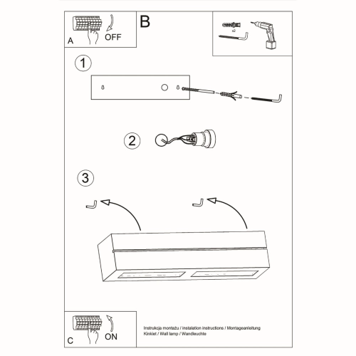 Kinkiet ceramiczny VEGA LINE 1x60W E27 Sollux Lighting