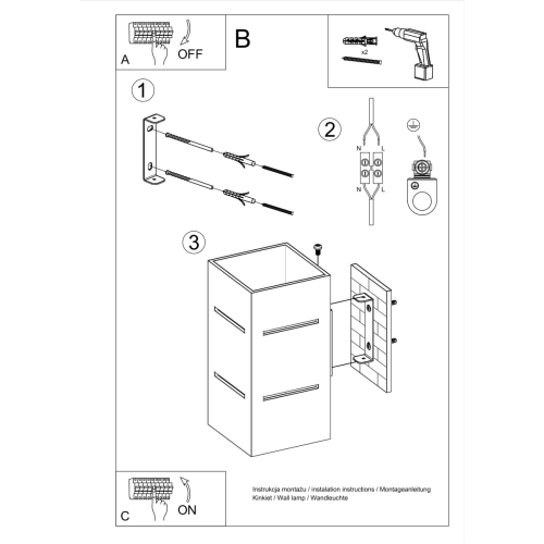 Kinkiet BLOCCO czarny 1x40W G9 Sollux Lighting