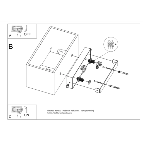 Kinkiet QUAD MAXI biały 2x40W G9 Sollux Lighting