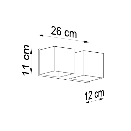 Kinkiet QUAD 2 czarny 2x40W G9 Sollux Lighting