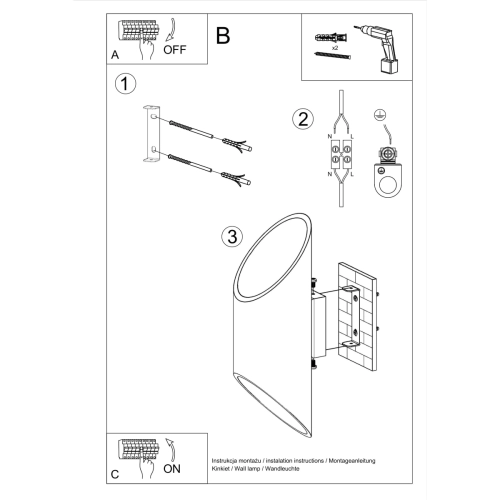 Kinkiet PENNE 30 czarny 1x40W G9 Sollux Lighting