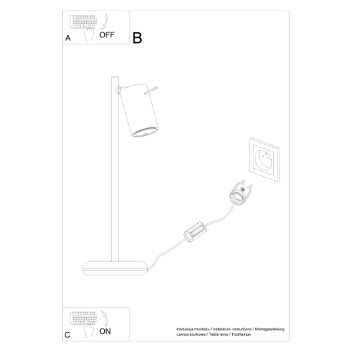 Lampa biurkowa RING biała 1x40W GU10 Sollux Lighting