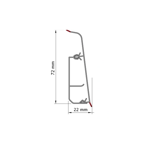 Listwa PCV podłogowa LIMA 72mm/2,5m Biały