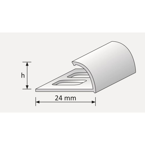 Profil aluminiowy owalny zewnętrzny 10mm/1m