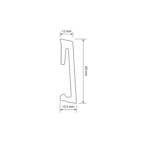 Listwa Spienione PCV Alpha 60mm 2,2m SK Dąb Aria