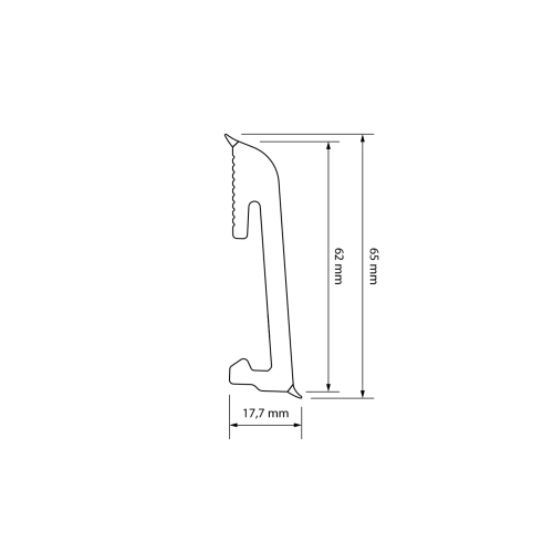 Listwa przypodłogowa PS Alpha 65mm/2,2m czarny