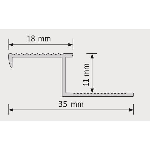 Profil schodowy ryflowany aluminowy 10mm/1m złoty anodowany