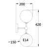 Kinkiet DORADO złoty transparentny 2x40W E14 Light Prestige