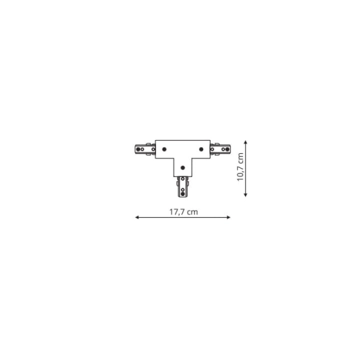 Łącznik do systemu szynowego T czarny 1F Light Prestige