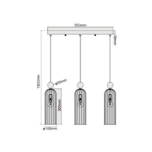 Lampa wisząca PIEGA biała 3x40W E14 Light Prestige