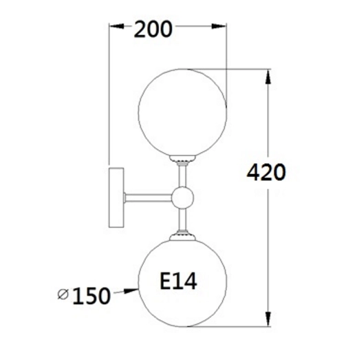 Kinkiet DORADO złoty 2x40W E14 Light Prestige