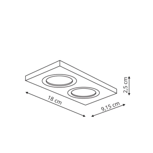 Oprawa podtynkowa METIS czarna 2x50W GU10 Light Prestige